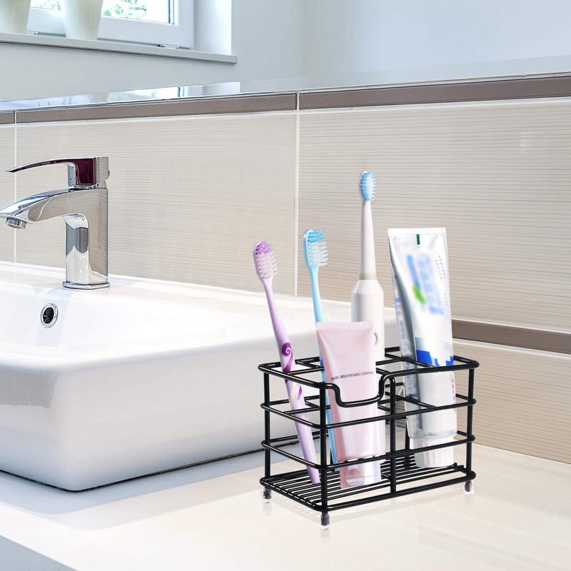 HYRIXDIRECT Toothbrush Holders for Bathrooms Stainless Steel Rustproof Electric Toothbrush Holder Toothpaste Organizer Tooth Brush Storage Stand - Image 4
